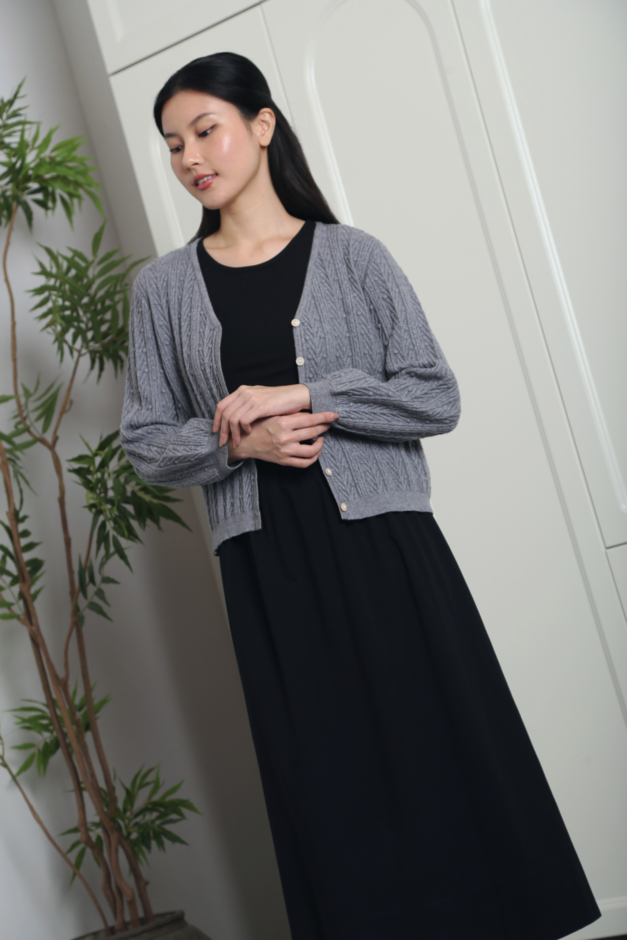 Cotton Tale Knit Cardigan Grey