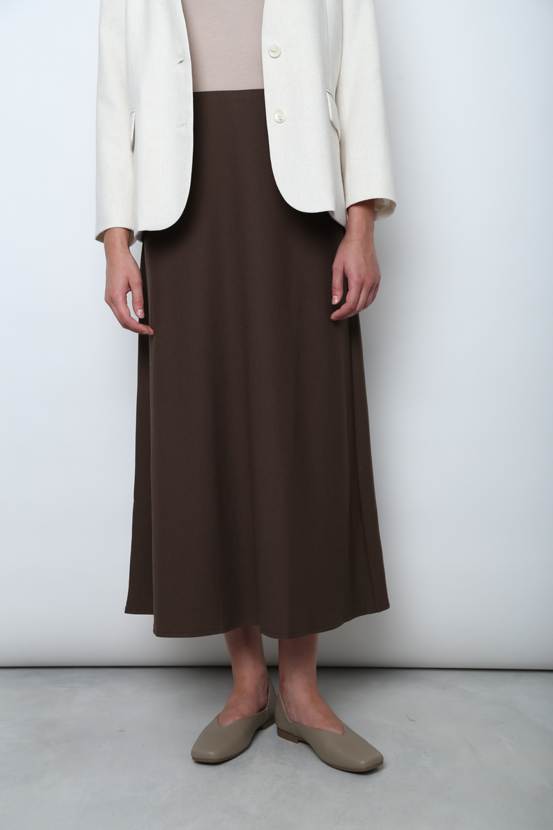 Court Midi Skirt Chestnut Brown