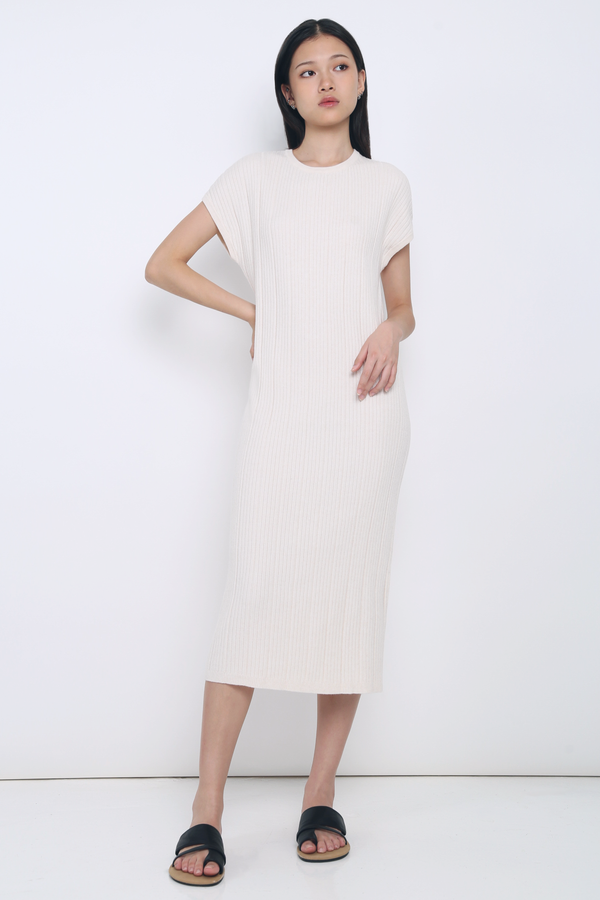Luca V2 Knit Midi Dress Ecru