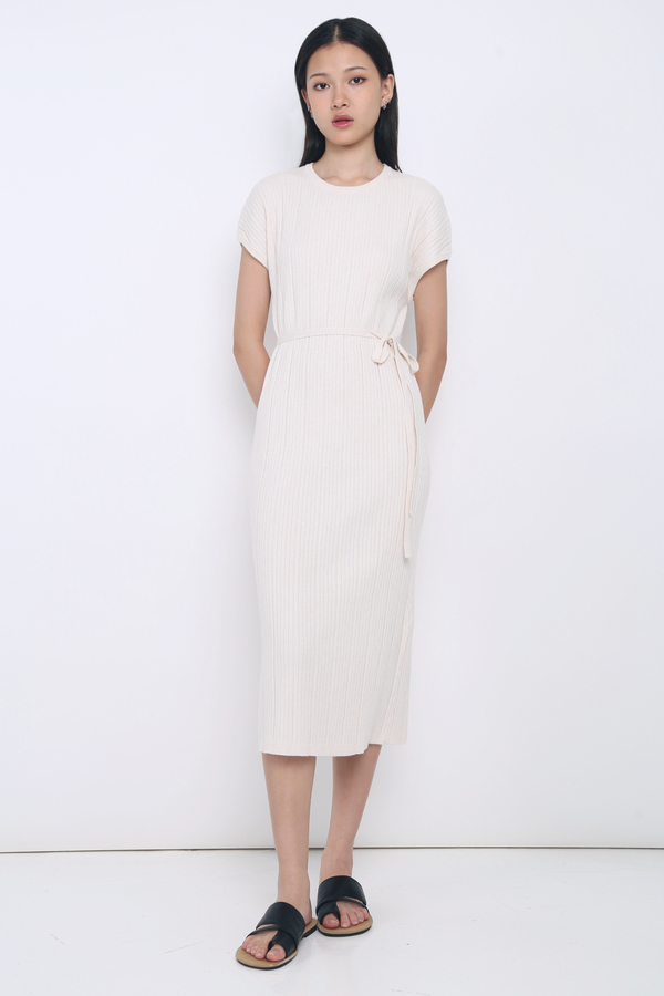 Luca V2 Knit Midi Dress Ecru