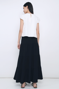 Cruise Pleat Babydoll Top White