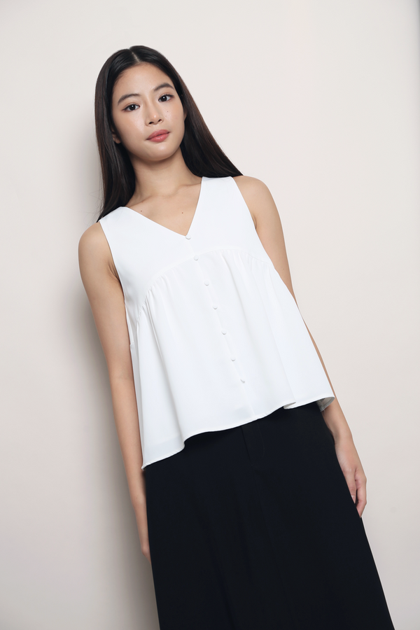 Cute As A Button Top White