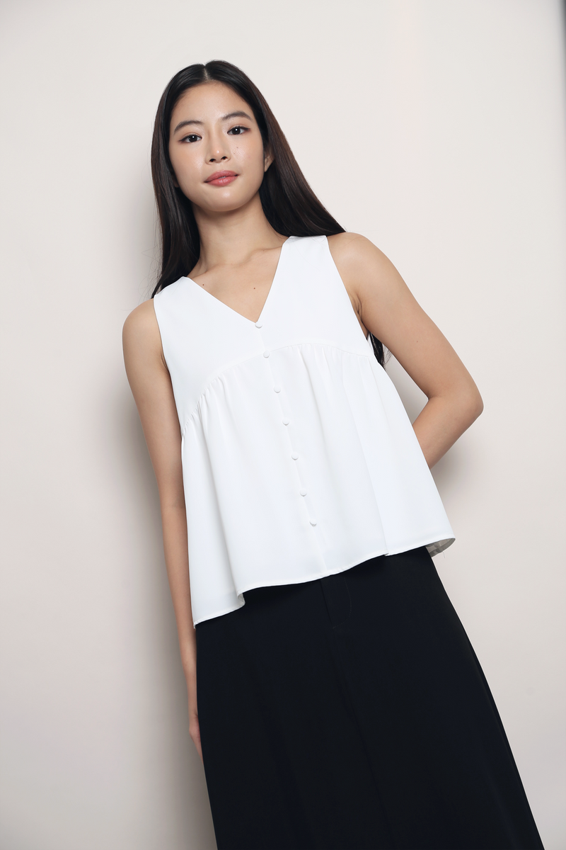 Cute As A Button Top White