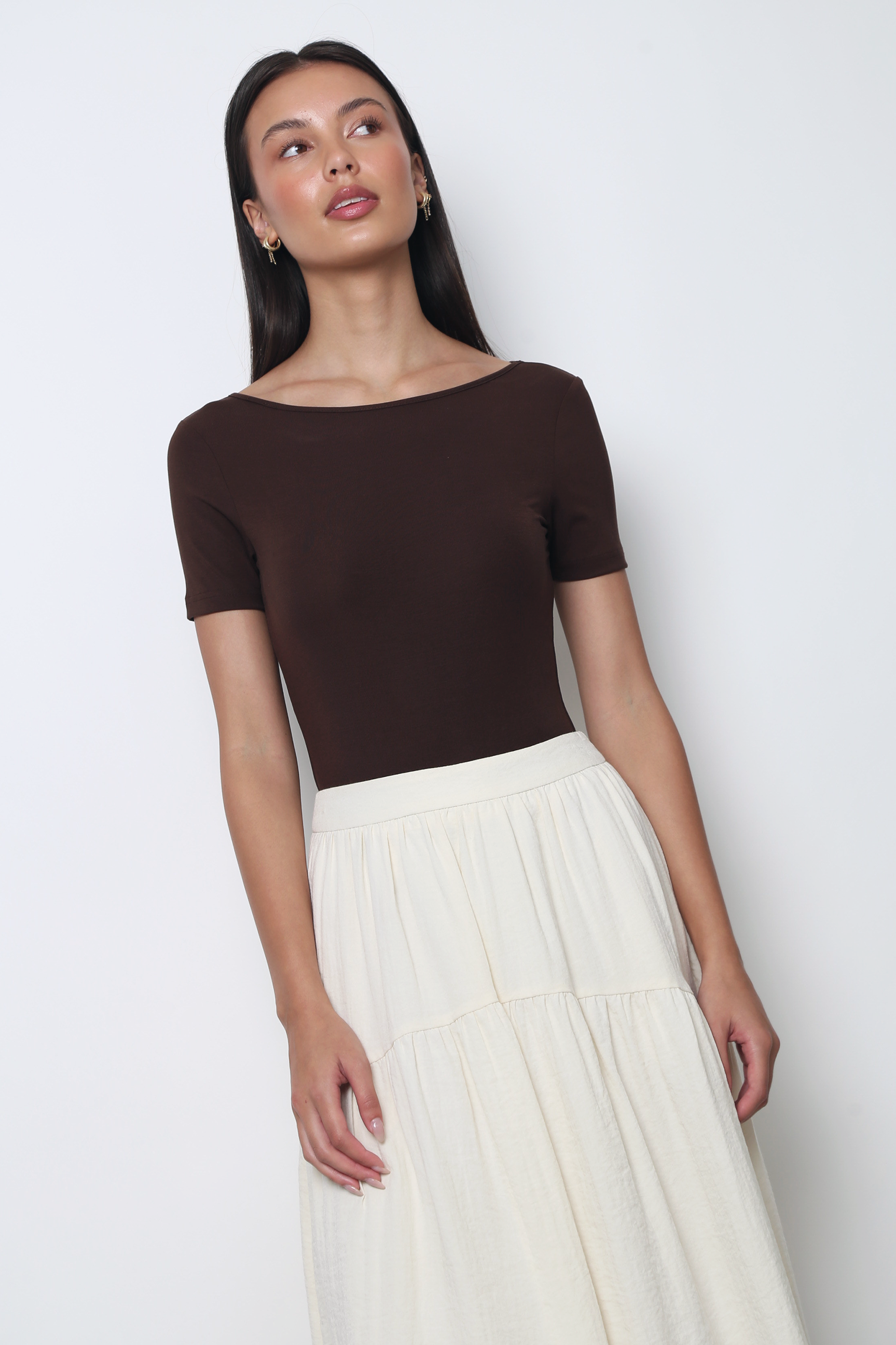 Monet Sleeved Bodysuit Brown