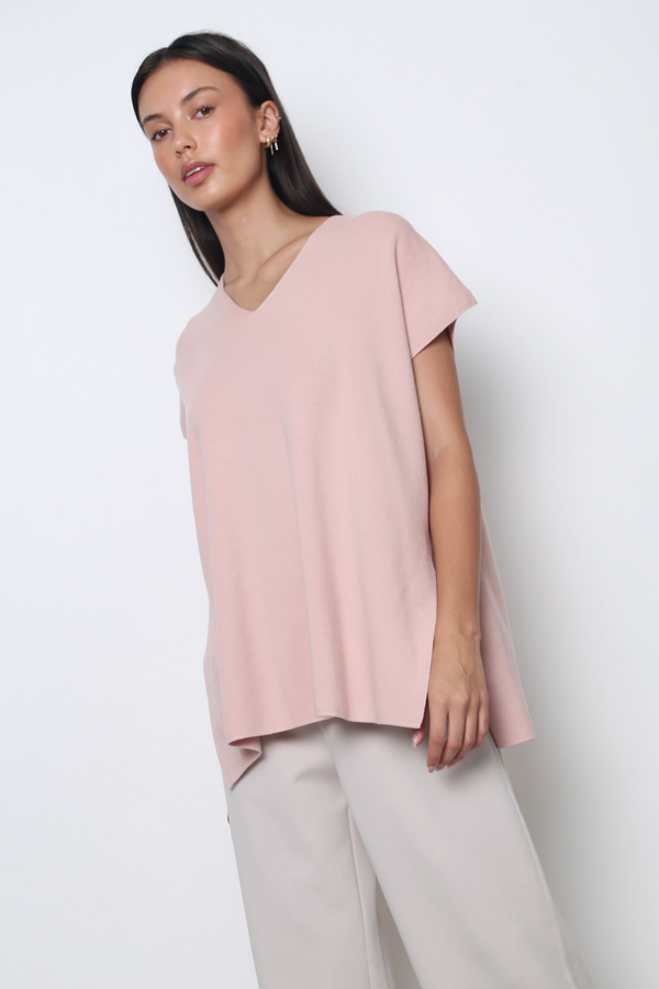 Dale Boxy Knit Blouse Blush
