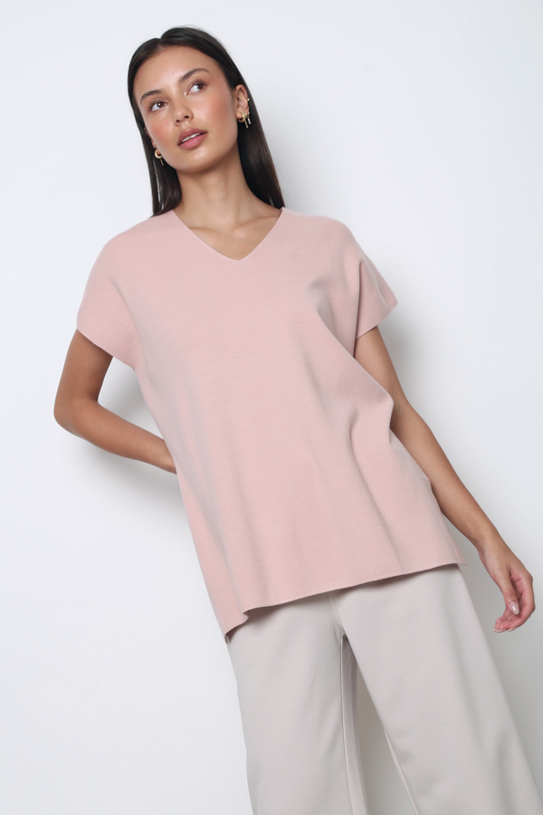 Dale Boxy Knit Blouse Blush