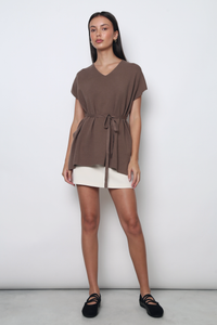 Dale Boxy Knit Blouse Brown