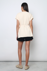 Dale Boxy Knit Blouse Beige