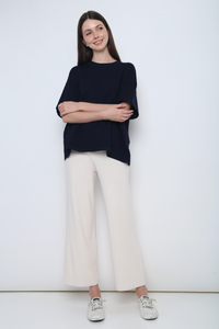 Darcy Boxy Knit Top Navy