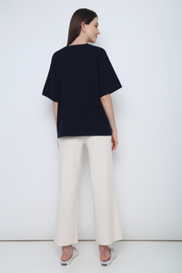 Darcy Boxy Knit Top Navy