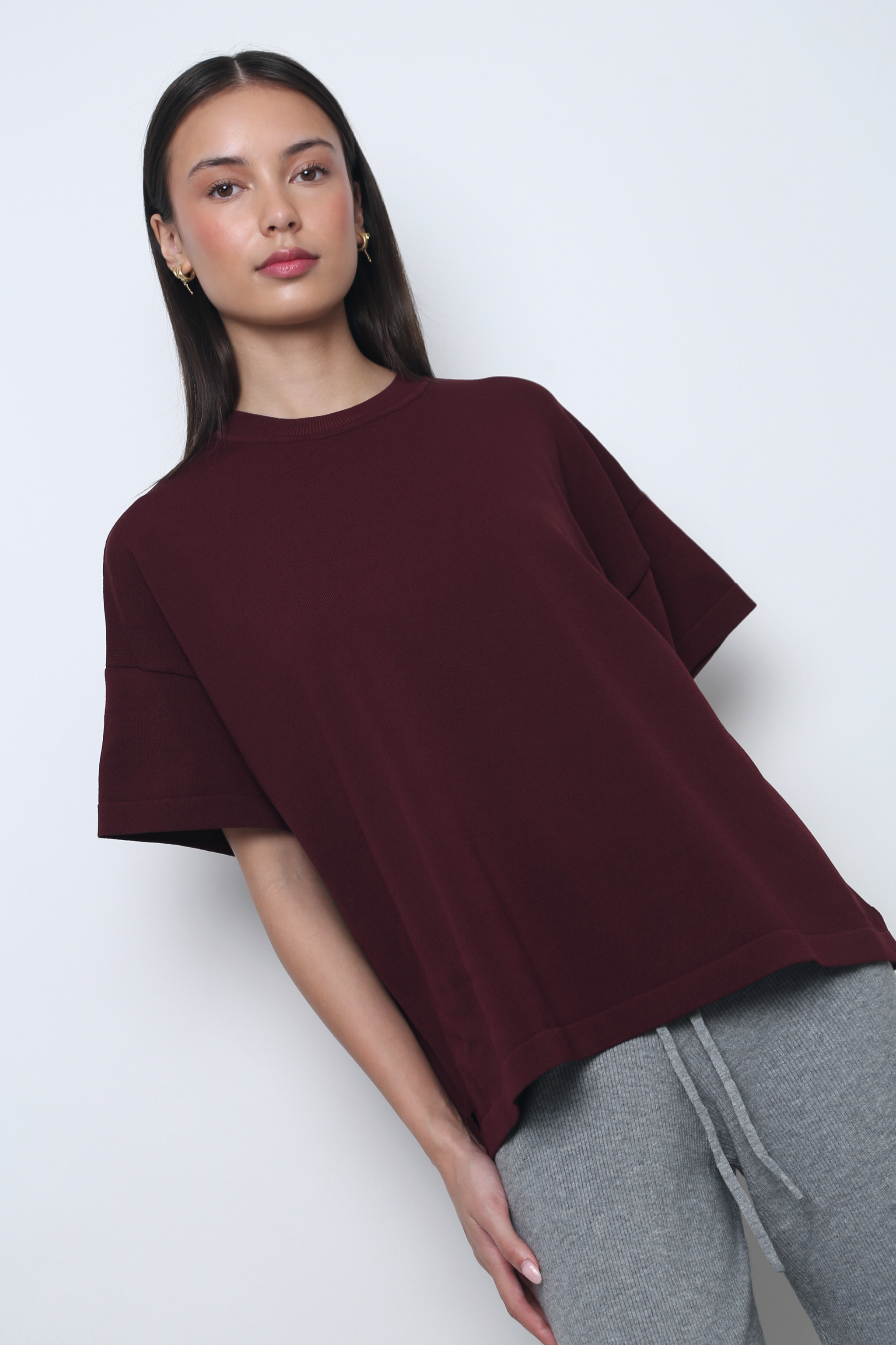 Darcy V2 Oversized Boxy Knit Merlot (Backorder II)