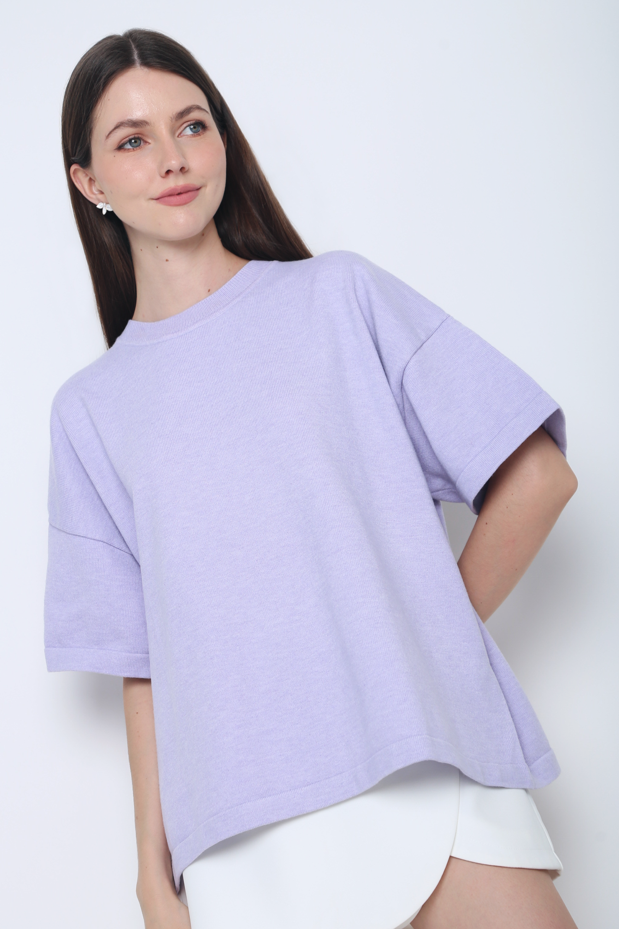 Darcy Boxy Knit Top Periwinkle
