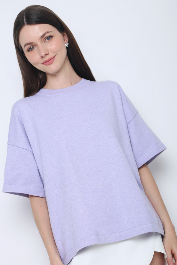 Darcy Boxy Knit Top Periwinkle