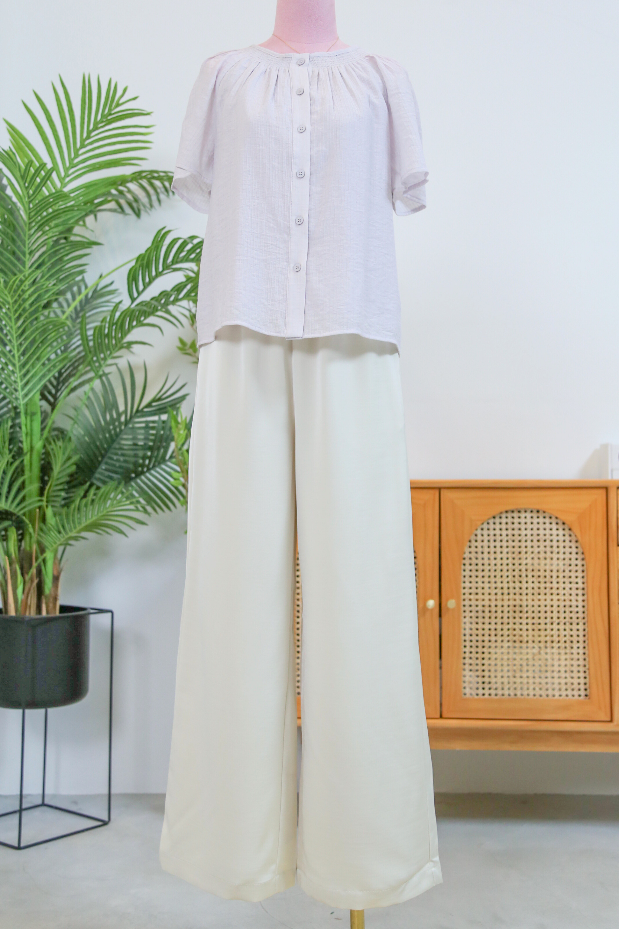 (Petite) Daydreamer 2.0 Wide Leg Pants Ivory (Backorder)