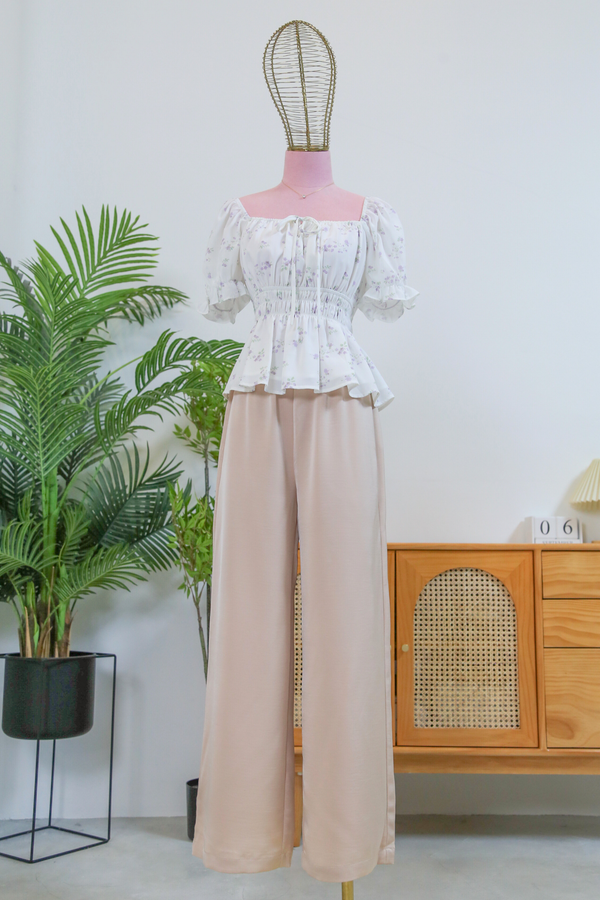 (Petite) Daydreamer 2.0 Wide Leg Pants Champagne Rose (Restock)