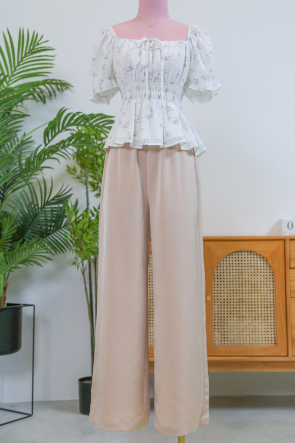 (Petite) Daydreamer 2.0 Wide Leg Pants Champagne Rose (Restock)