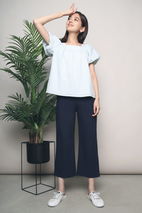Debs Checkered Puff Sleeves Blouse Mint