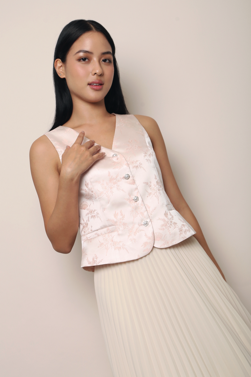Dynasty Oriental Vest Top Blush