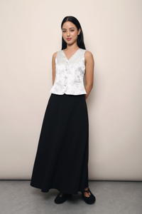 Dynasty Oriental Vest Top Mist Silver