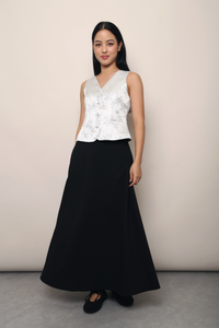 Dynasty Oriental Vest Top Mist Silver