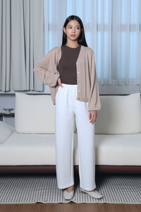 Eclat Eyelet Cardigan Sand