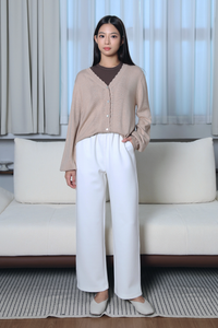 Eclat Eyelet Cardigan Sand