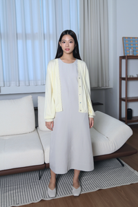 Eclat Eyelet Cardigan Vanilla Yellow