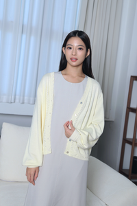 Eclat Eyelet Cardigan Vanilla Yellow