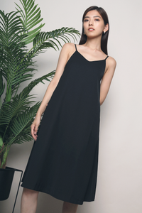 Jeron Scoop Back Midi Dress Black