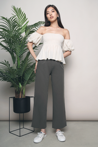 Jezreel Off Shoulder Babydoll Top Malt