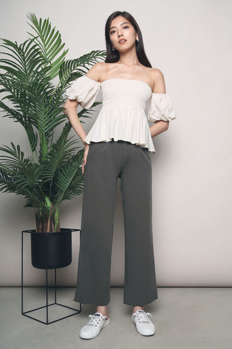 Lester Wide Leg Pants Olive