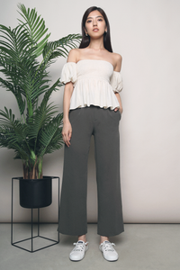 Jezreel Off Shoulder Babydoll Top Malt
