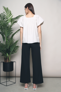 Debs Checkered Puff Sleeves Blouse Cream