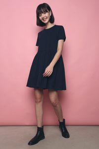 Midtown Babydoll Tee Dress Navy