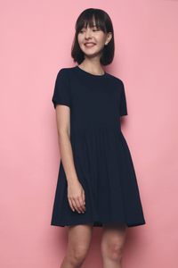 Midtown Babydoll Tee Dress Navy