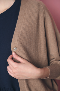 Meenie Waffle Light Knit Cardigan Brown