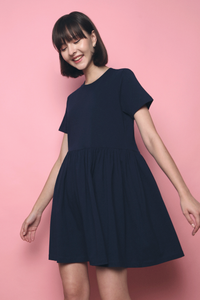 Midtown Babydoll Tee Dress Navy