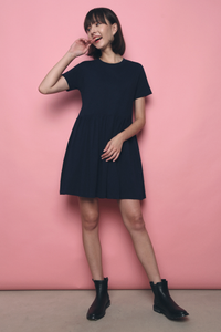 Midtown Babydoll Tee Dress Navy