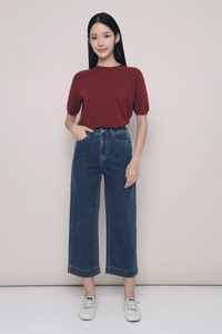 Eli Breezy Knit Blouse Burgundy
