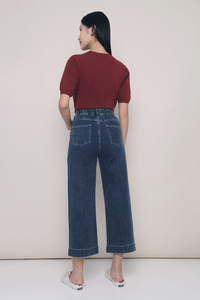Eli Breezy Knit Blouse Burgundy