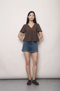 Empire Babydoll Top Brown
