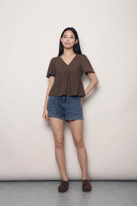 Empire Babydoll Top Brown
