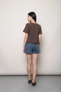 Empire Babydoll Top Brown