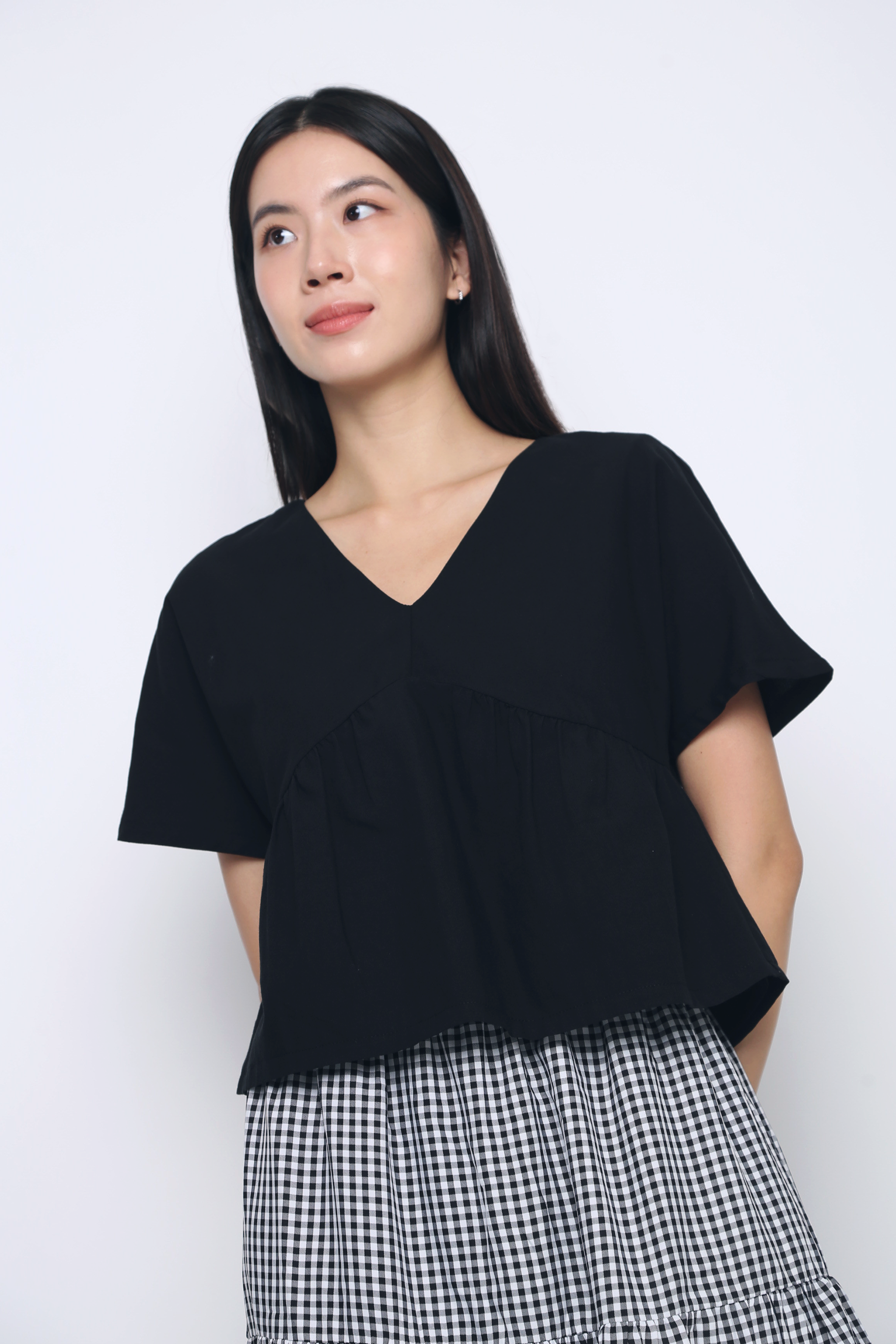 Everyday Babydoll Blouse Black (Backorder)