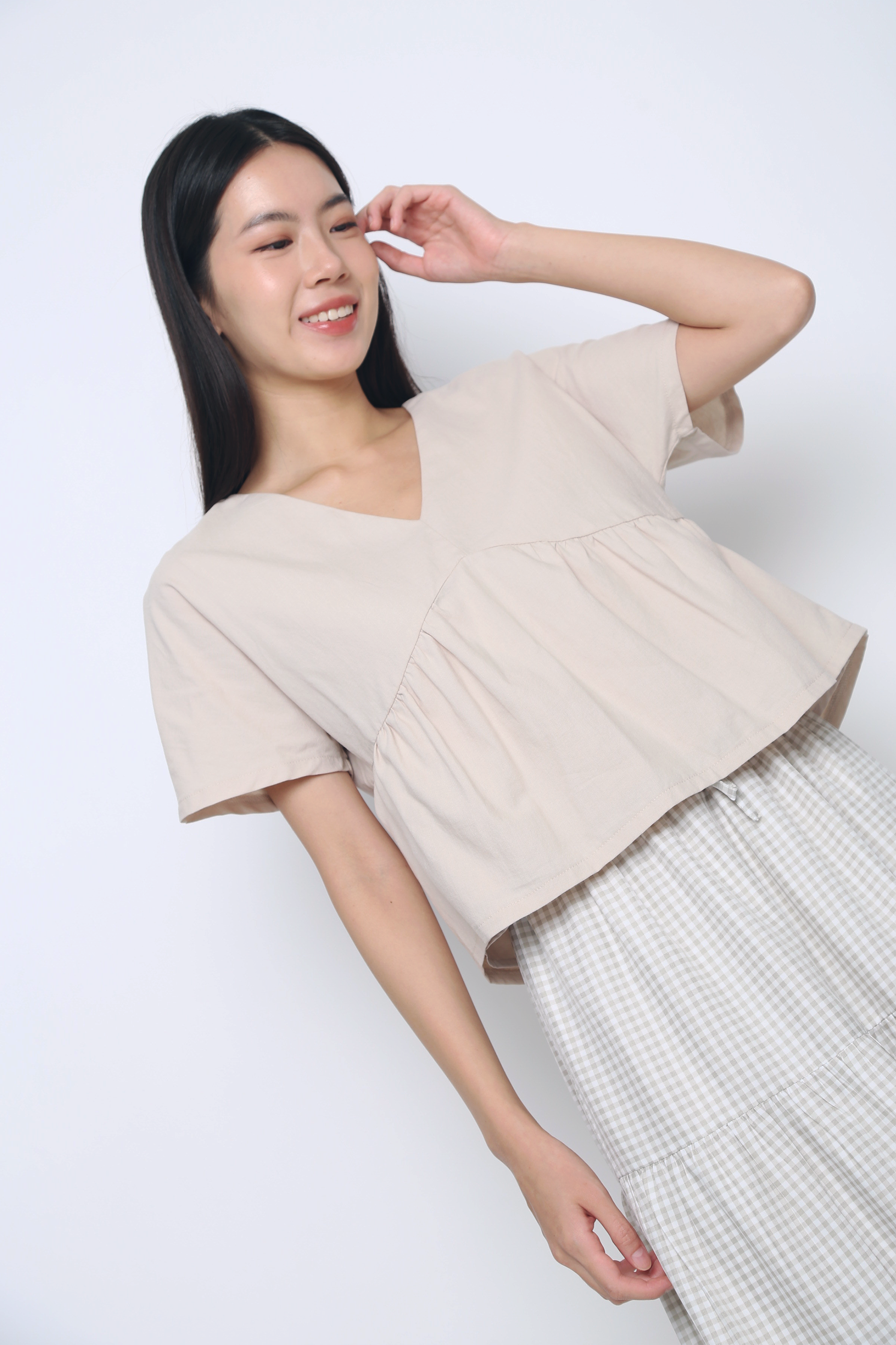 Everyday Babydoll Blouse Ivory (Backorder)