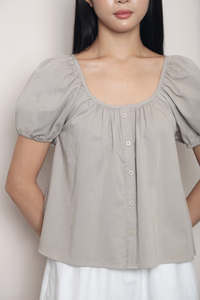 Everyday Scoop Neck Blouse Oat