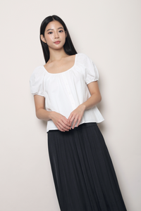 Everyday Scoop Neck Blouse White