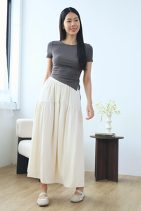 Ezy Ruche Handkerchief Tee Chestnut Brown