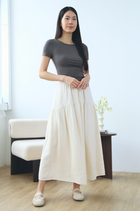 Ezy Ruche Handkerchief Tee Chestnut Brown