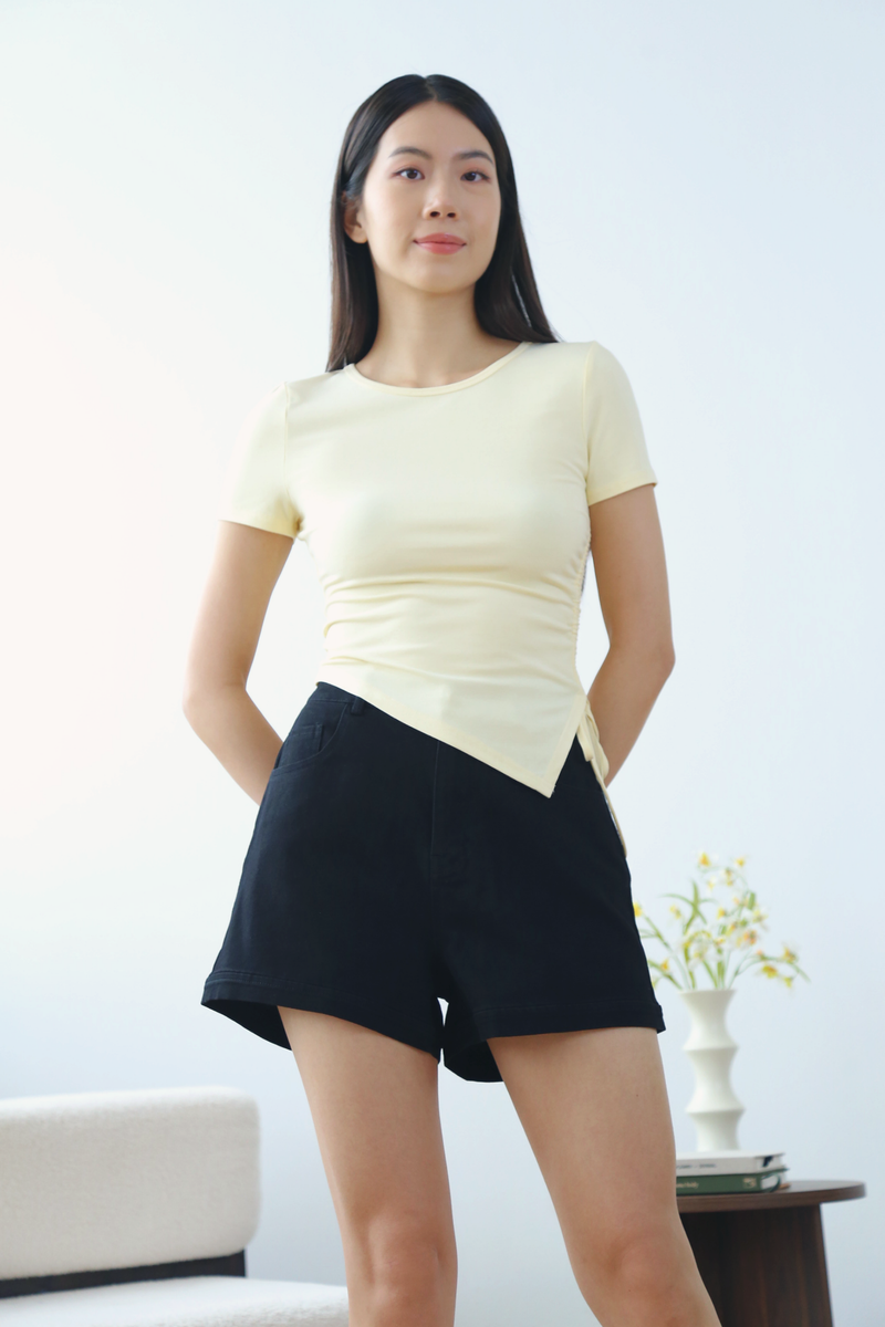 Ezy Ruche Handkerchief Tee Vanilla Yellow